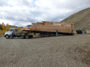 Trusses on truck